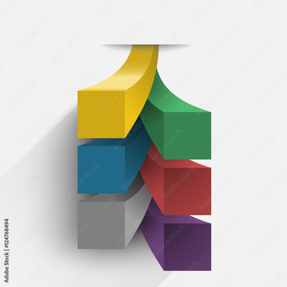 Obraz premium 3d curved columns sequence data vector infographics