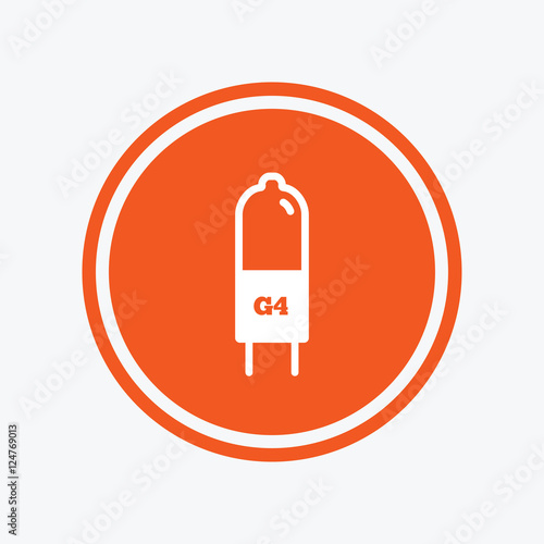 Light bulb icon. Lamp G4 socket symbol.