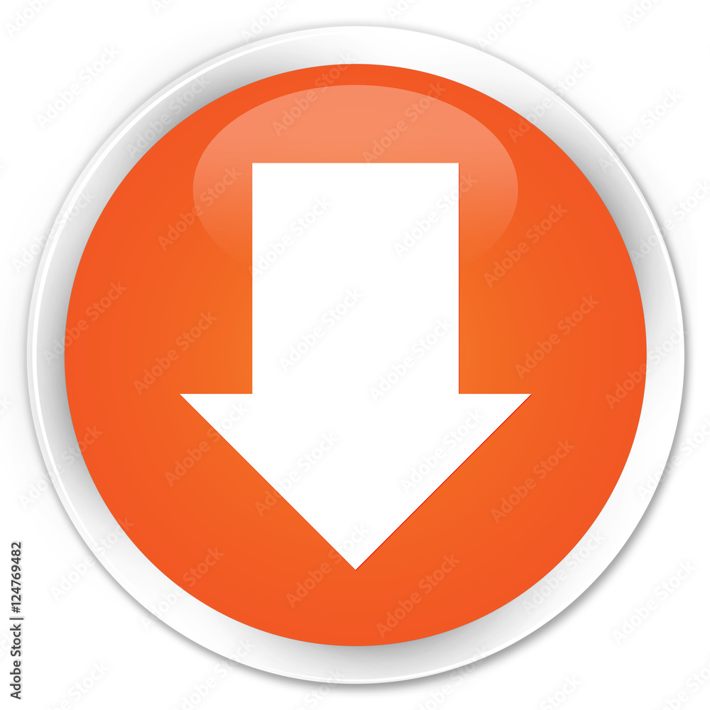 Download arrow icon orange glossy round button Download arrow icon orange glossy round button