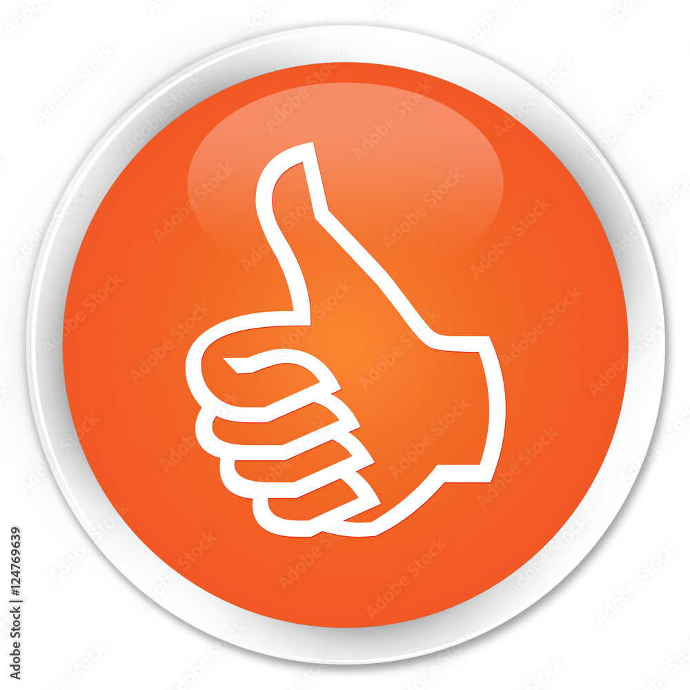 Like icon orange glossy round button Like icon orange glossy round button