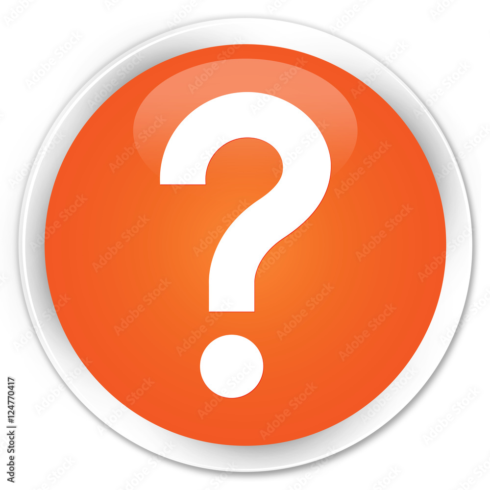 Question mark icon orange glossy round button Question mark icon orange glossy round button