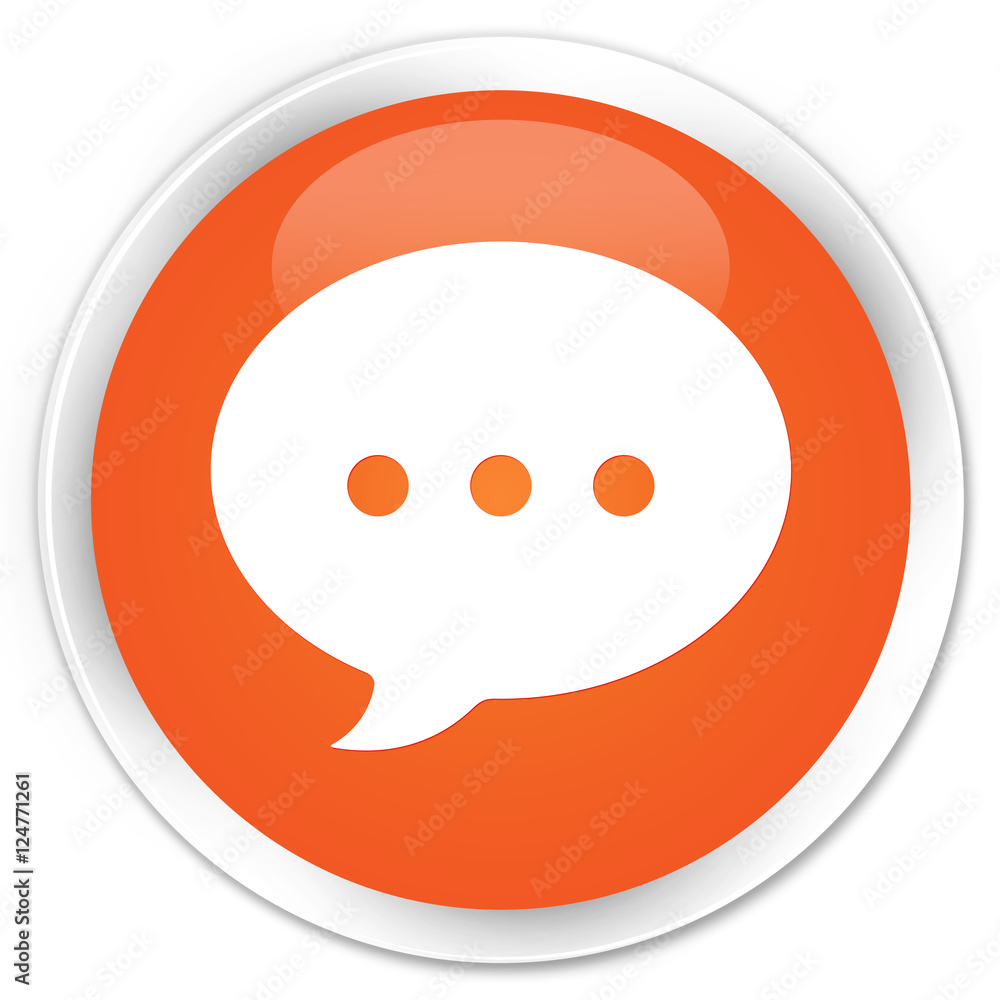 Conversation icon orange glossy round button Conversation icon orange glossy round button