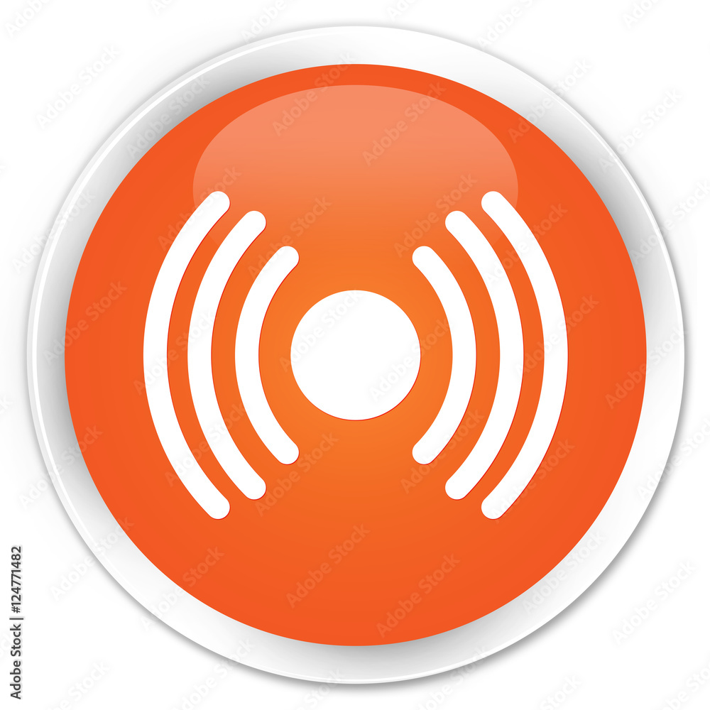 Network signal icon orange glossy round button Network signal icon orange glossy round button