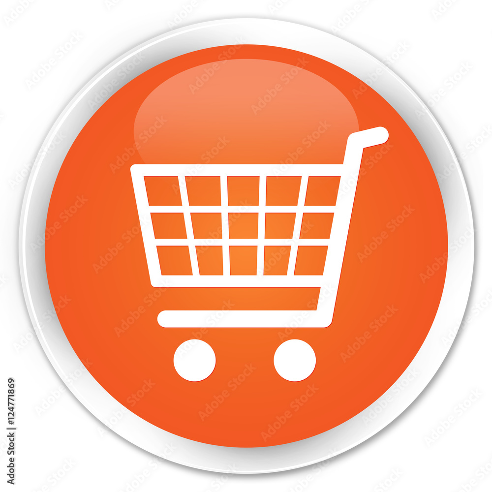 Ecommerce icon orange glossy round button Ecommerce icon orange glossy round button