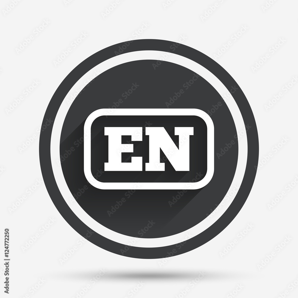 English language sign icon. EN translation. English language sign icon. EN translation.