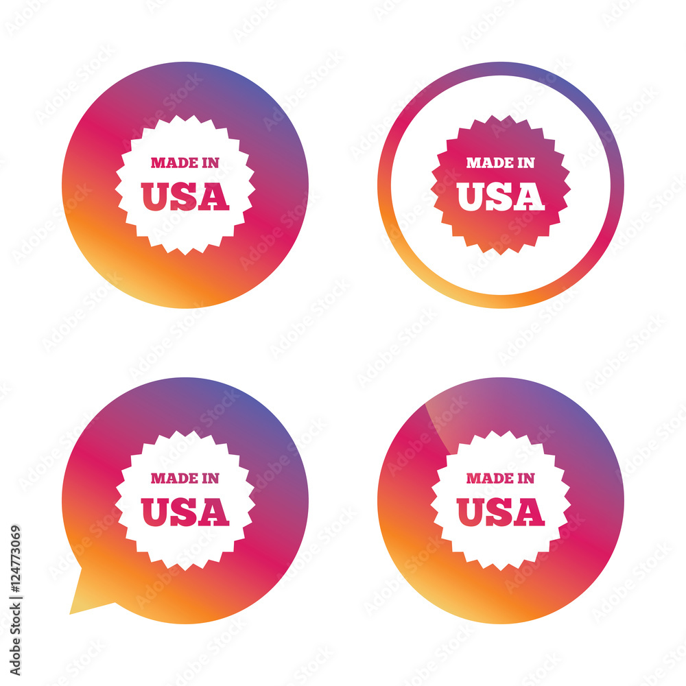 Made in the USA icon. Export production symbol. Made in the USA icon. Export production symbol.