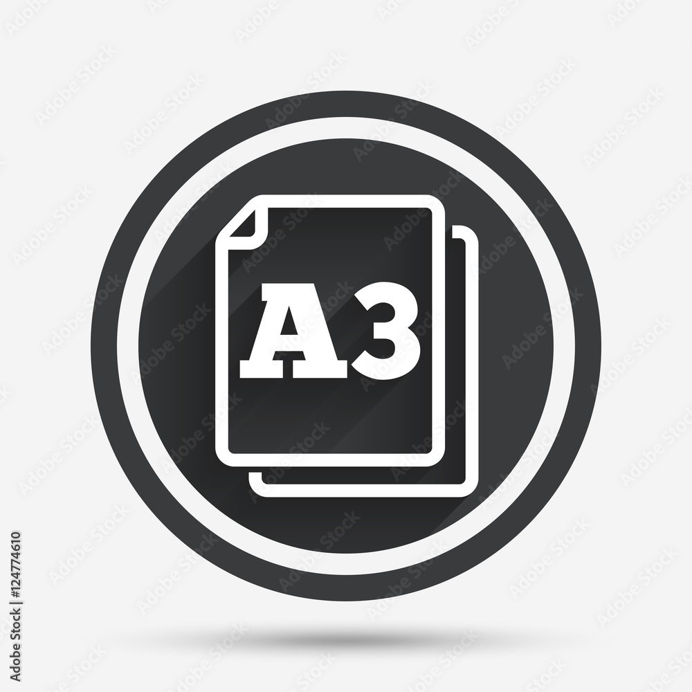 Paper size A3 standard icon. Document symbol. Paper size A3 standard icon. Document symbol.