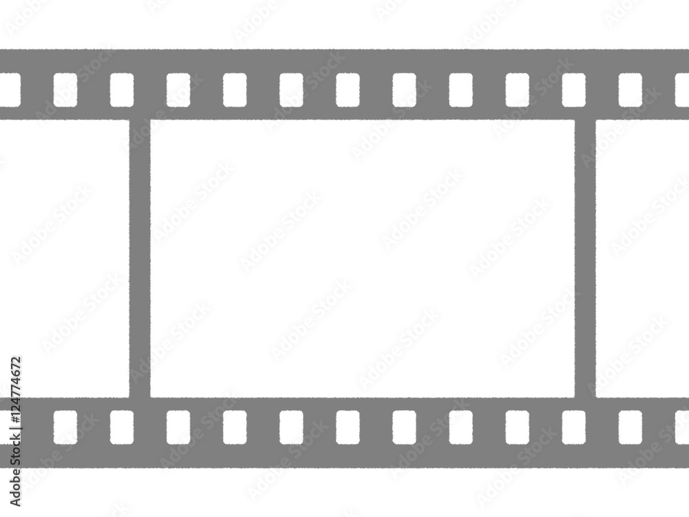 Photographic film on a white background