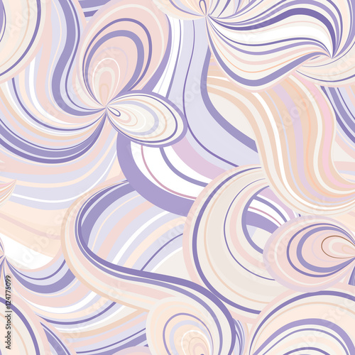 Abstract white flow ribbon seamless pattern. Wave caotic tile textured background