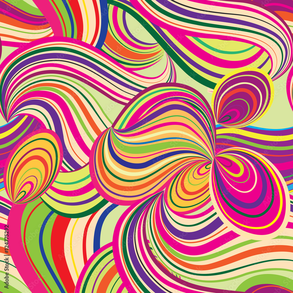 Abstract wave line and loops seamless pattern. Swirl wavy ornament Chaotic motion Abstract wave line and loops seamless pattern. Swirl wavy ornament Chaotic motion