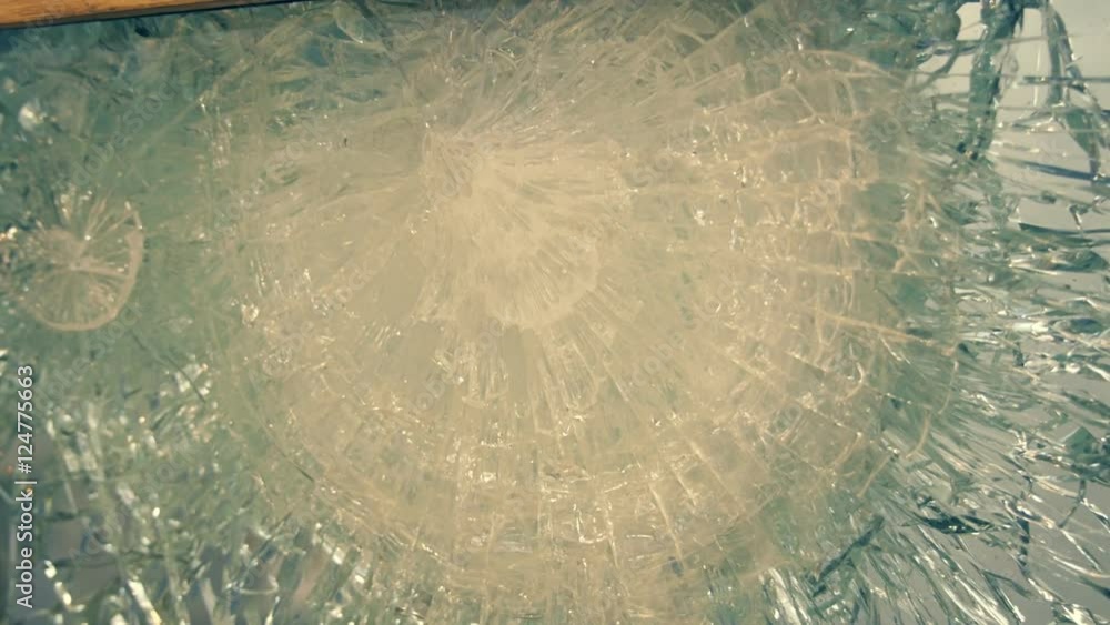 Bullet proof glass stops the shots from a Kalashnikov AK-47