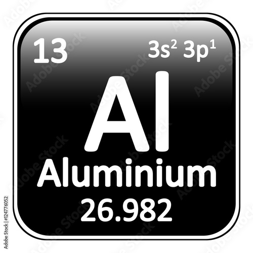 Periodic table element aluminium icon.