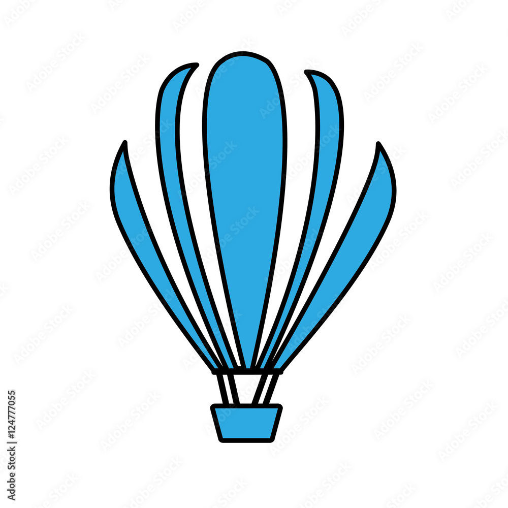 blue hot air balloon pictogram image vector illustration design blue hot air balloon pictogram image vector illustration design