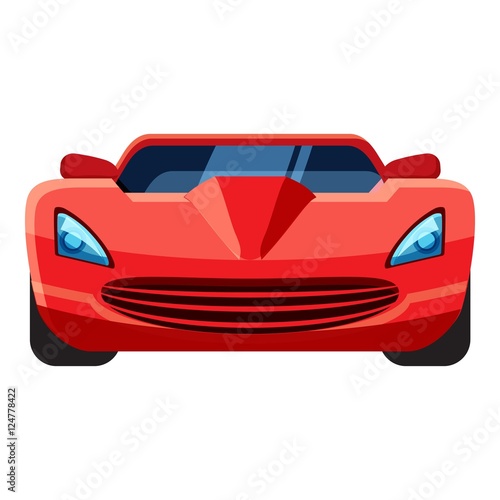 Red sport car icon. Isometric 3d illustration of vector icon for web
