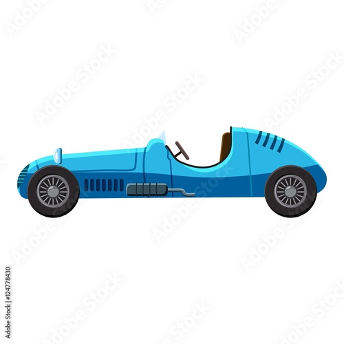 Blue sport car side view icon. Isometric 3d illustration of sport car side view vector icon for web