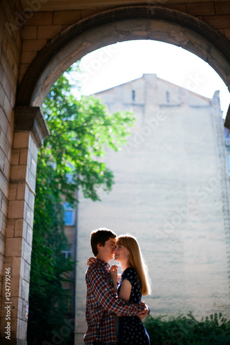 young couple on background of architecture arch © ellemarien7