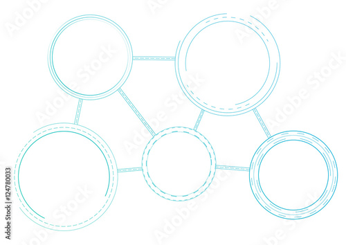 blue green dashed circles scheme infographics template