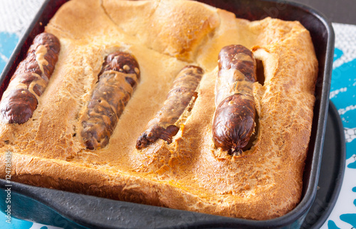 Toad in the hole ready to be served photo