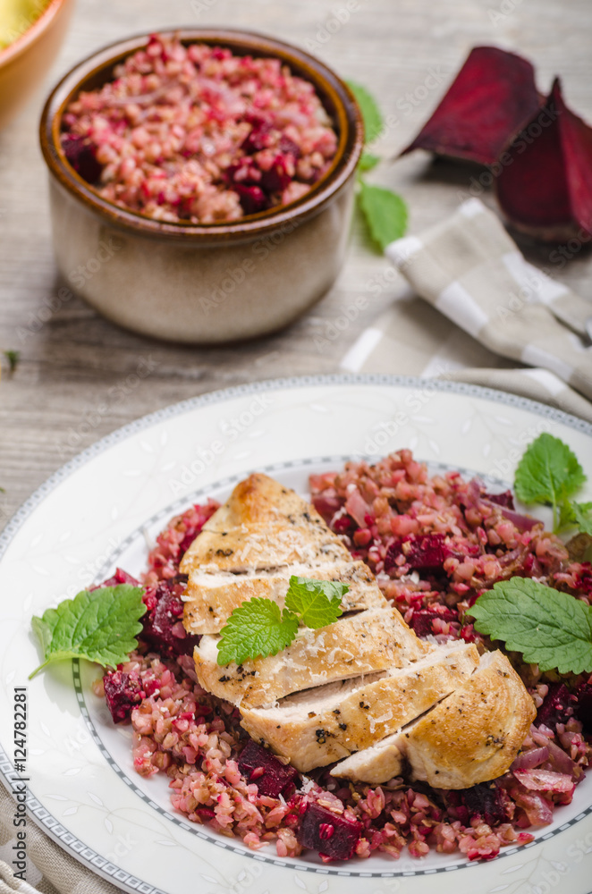 Chicken steak with buckwheat porridge Chicken steak with buckwheat porridge