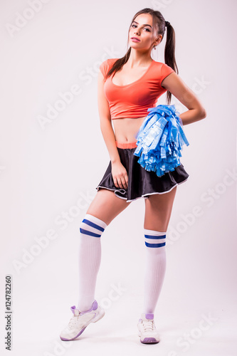 Cheerleader: Pretty Cheerleader With Poms