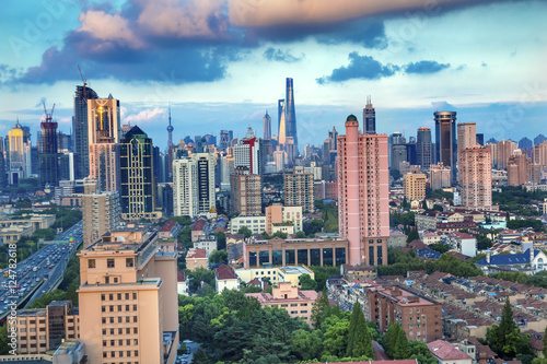 Photography Puxi Pudong Buildings Skyscrapers Cityscape Shanghai China