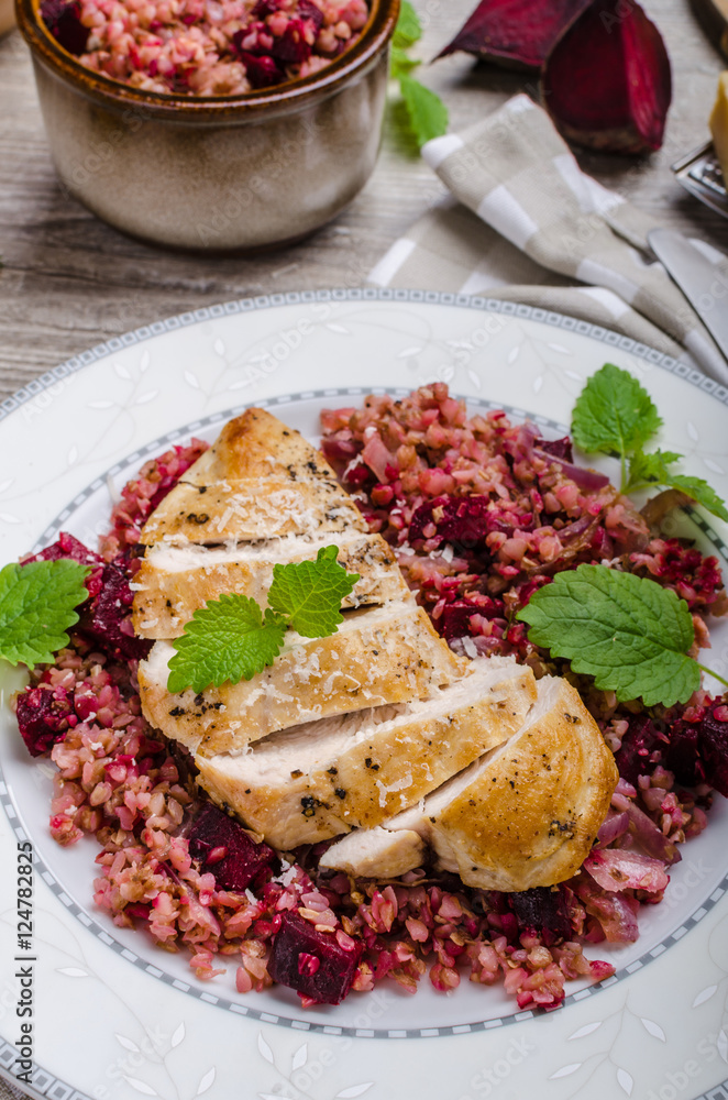 Chicken steak with buckwheat porridge Chicken steak with buckwheat porridge