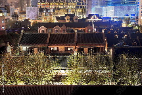 Photography Old Chinese Houses High Rises Xintiandi Luwan Shanghai China at