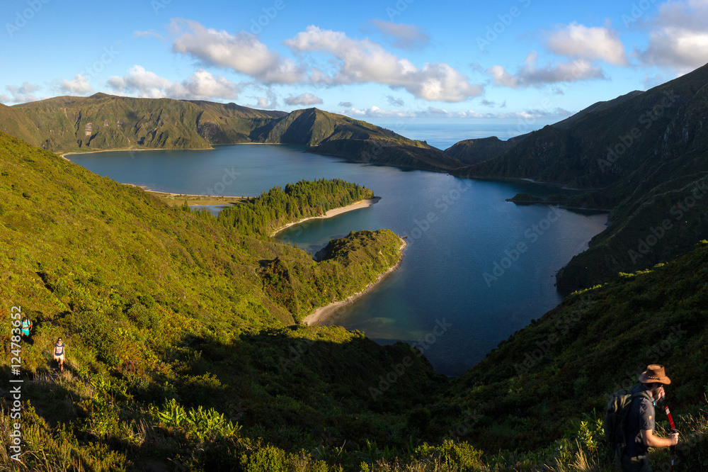 Trekking in the Fire Lagoon (Lagoa do Fogo), Sao Miguel, Azores, Portugal