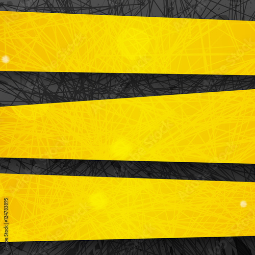 Abstract dark background with yellow lines and stripes. Vector i