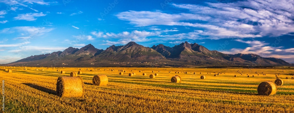 Naklejka premium Slovakia beauty, autumn panorama of High Tatras mountain