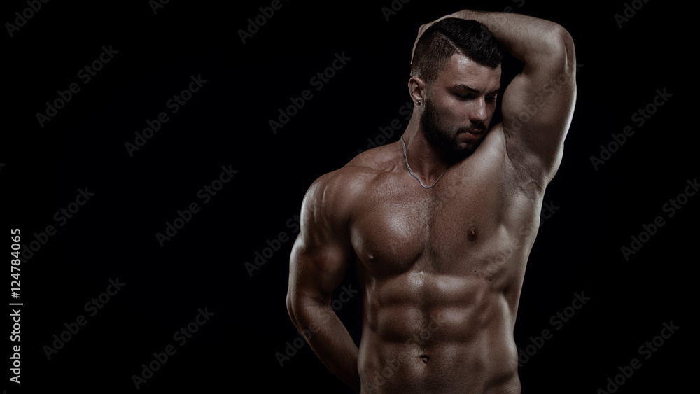 Fototapeta premium Young brutal bodybiulder