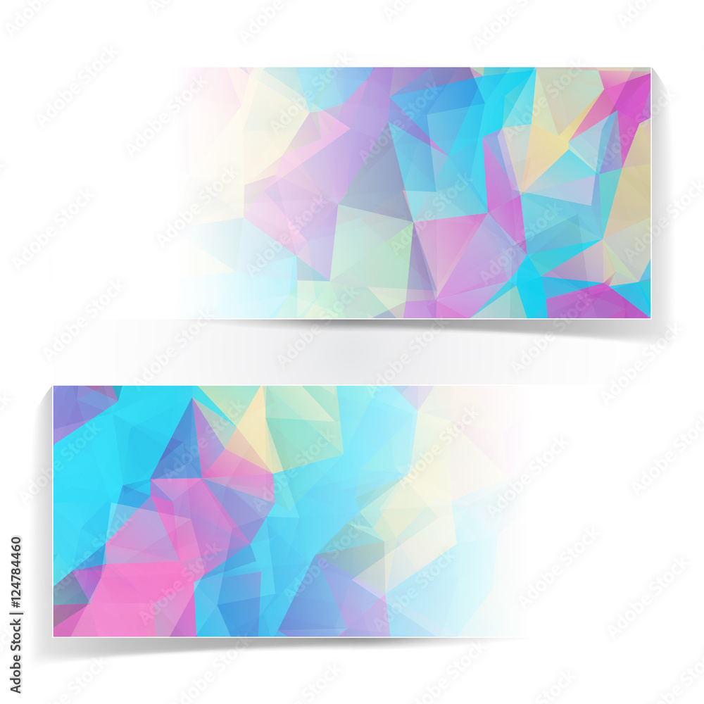 Abstract Colorful Triangular Polygonal vector banners set