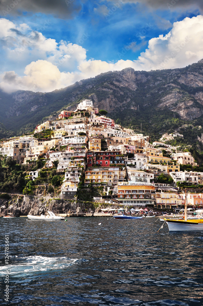 Mediterranean style architecture from Positano, Amalfi Coast
