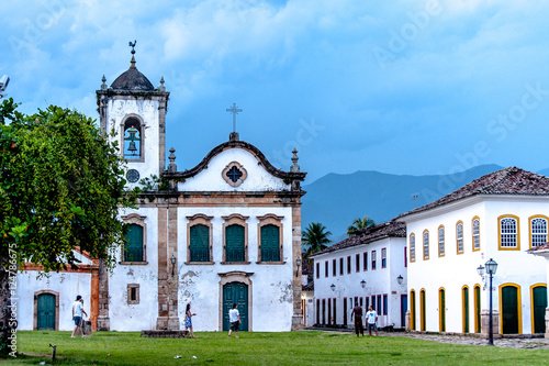 Old church in the colonial town of Paraty, Rio de Janeiro, Brazi photo