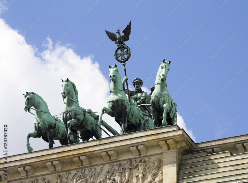 Fototapeta premium Brandenburg gate, blue sky, Berlin, Germany