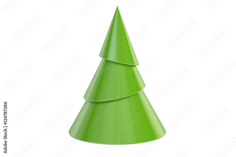 Fototapeta premium Abstract Green Christmas Tree, 3D rendering