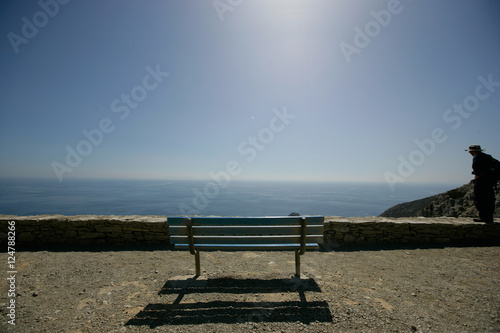bench ocean person