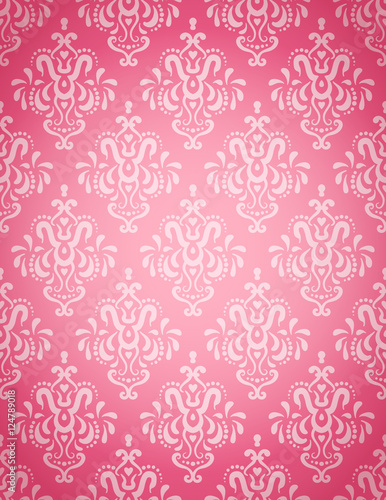 Seamless wallpaper pattern on a light pink background.