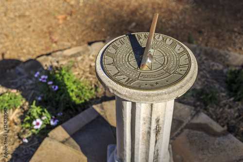 Sundial in botanical gardens