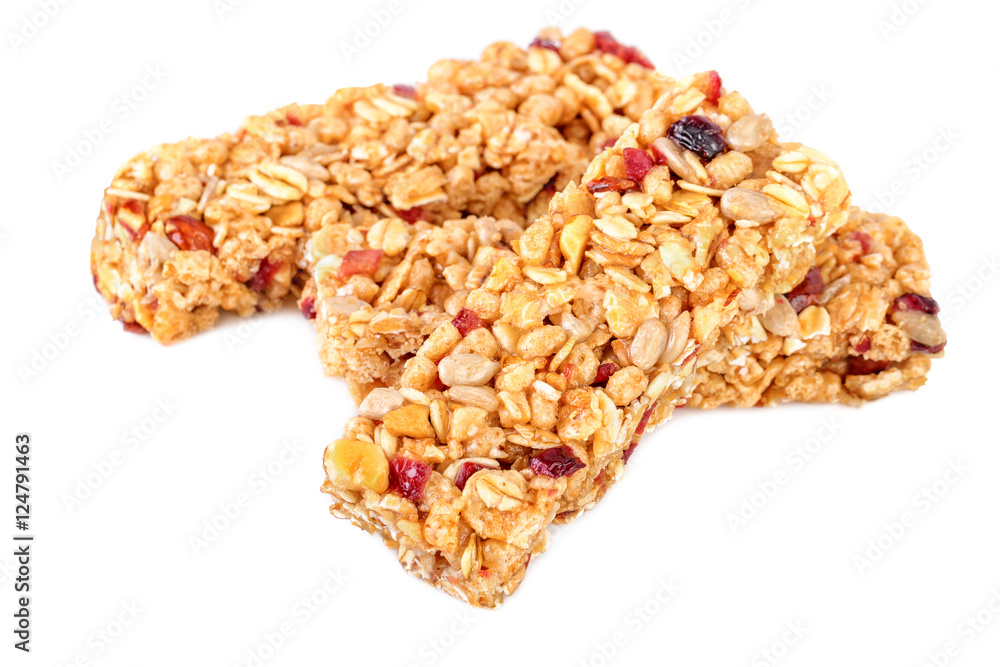 Granola bars on white Granola bars on white