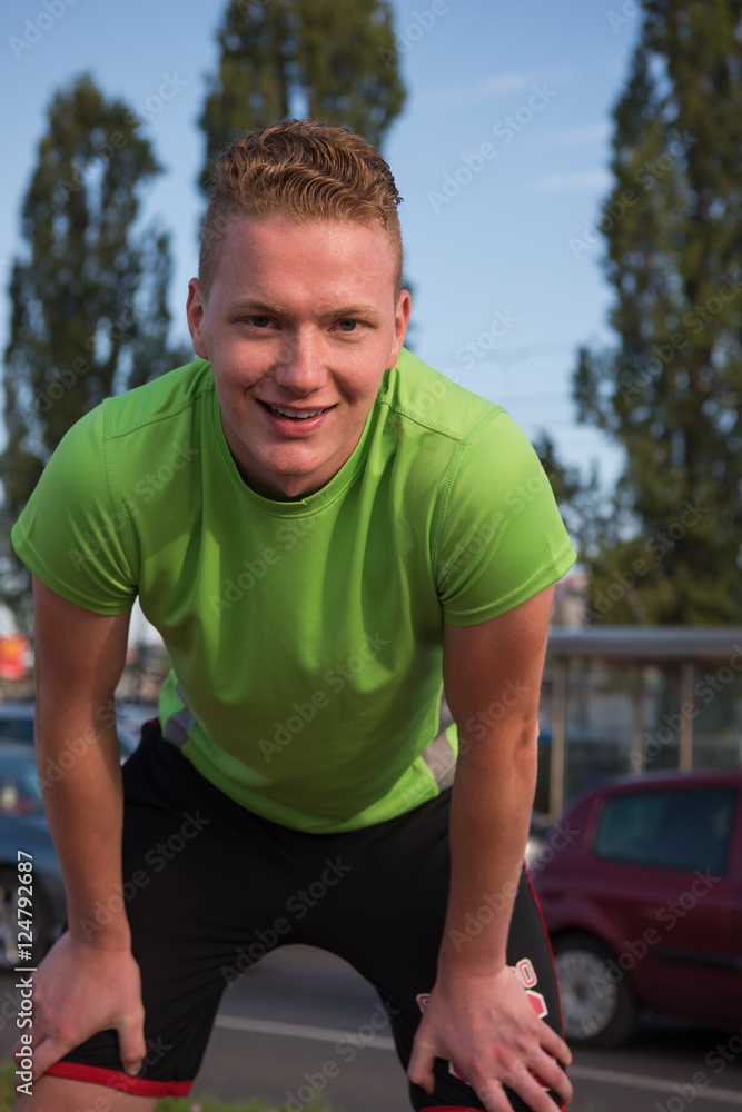 portrait of a young man on jogging portrait of a young man on jogging