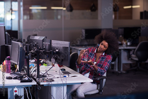 portrait of a young successful African-American woman in modern