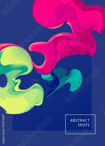 Abstract spots. Liquid ink. Modern style trends. Background for