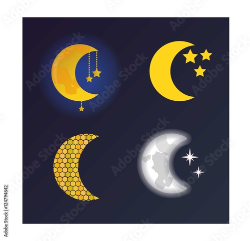 Moon month vector illustration.