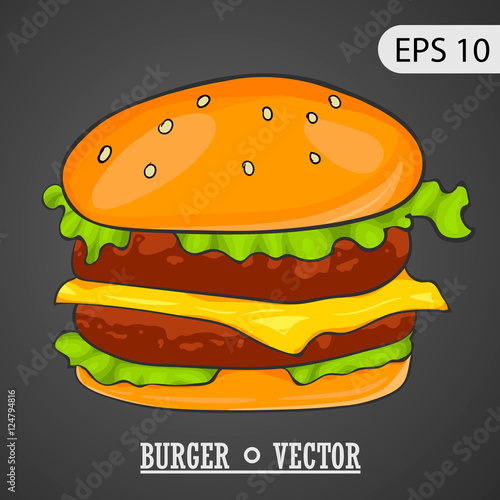 Big burger  vector icon