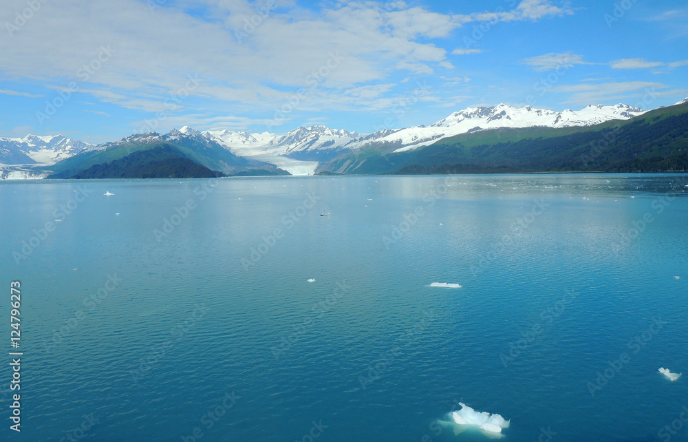 Scene of College Fjord, Alaska.