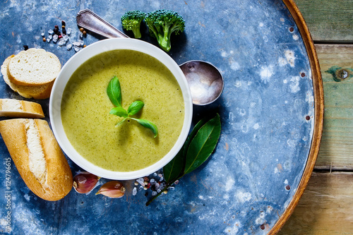 Homemade green soup photo