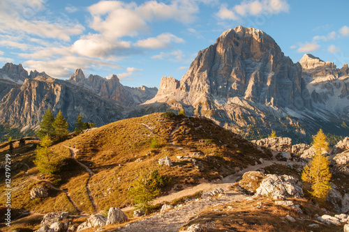 Tofana range after the sunset , Dolomite Alps