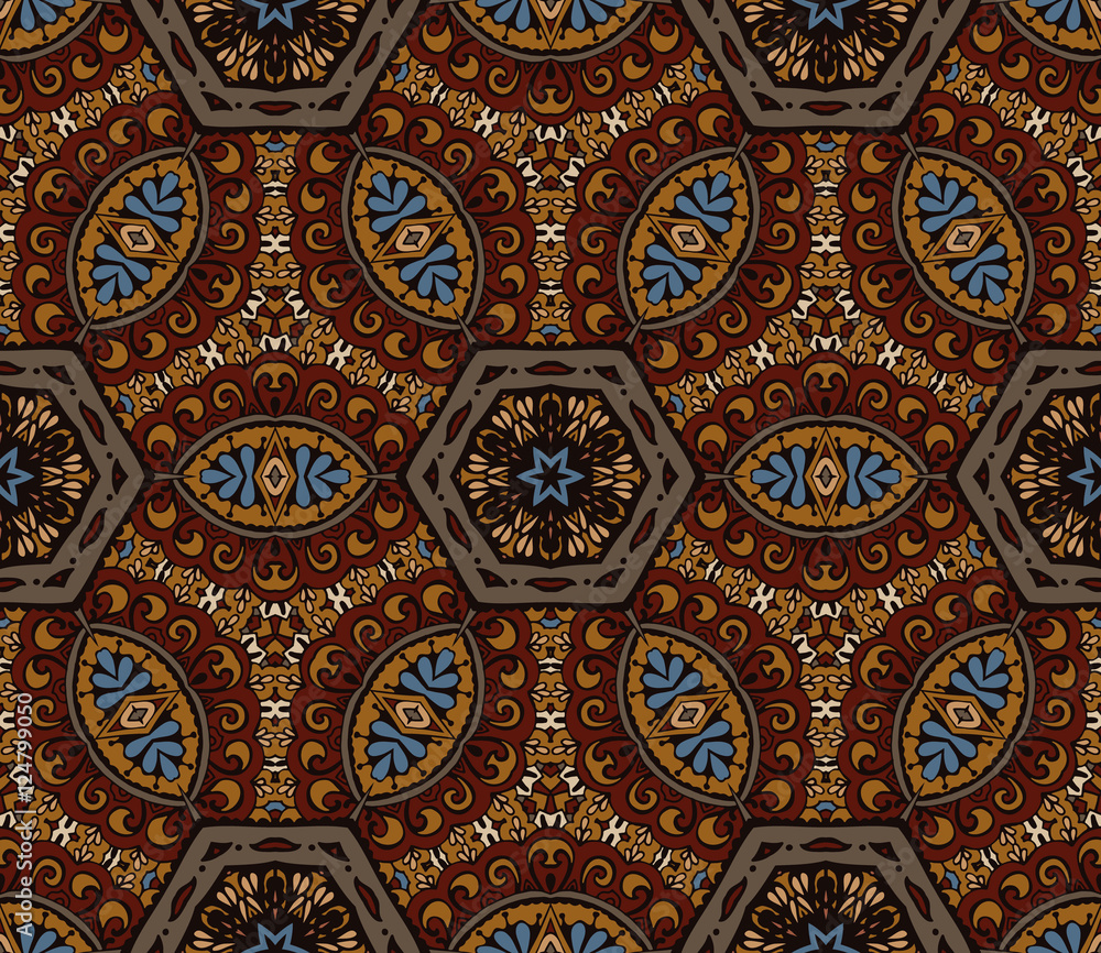 ethnic abstract floral pattern