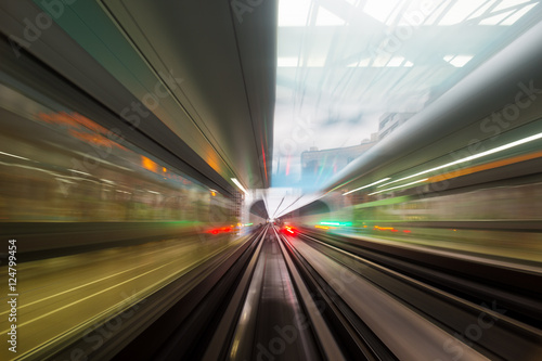 Speed motion in urban highway road tunnel © RobbinLee